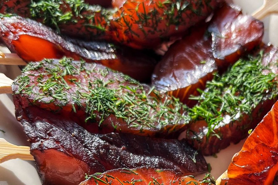 Scottish Salmon Lollipop Skewers • treacle cure (DF/GF)