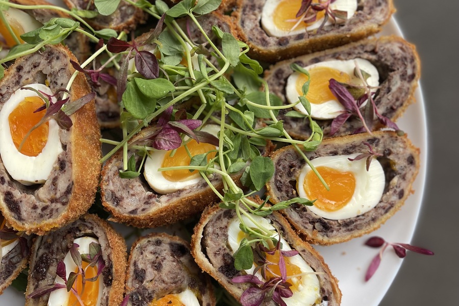 Mini Poached Quail Scotch Eggs