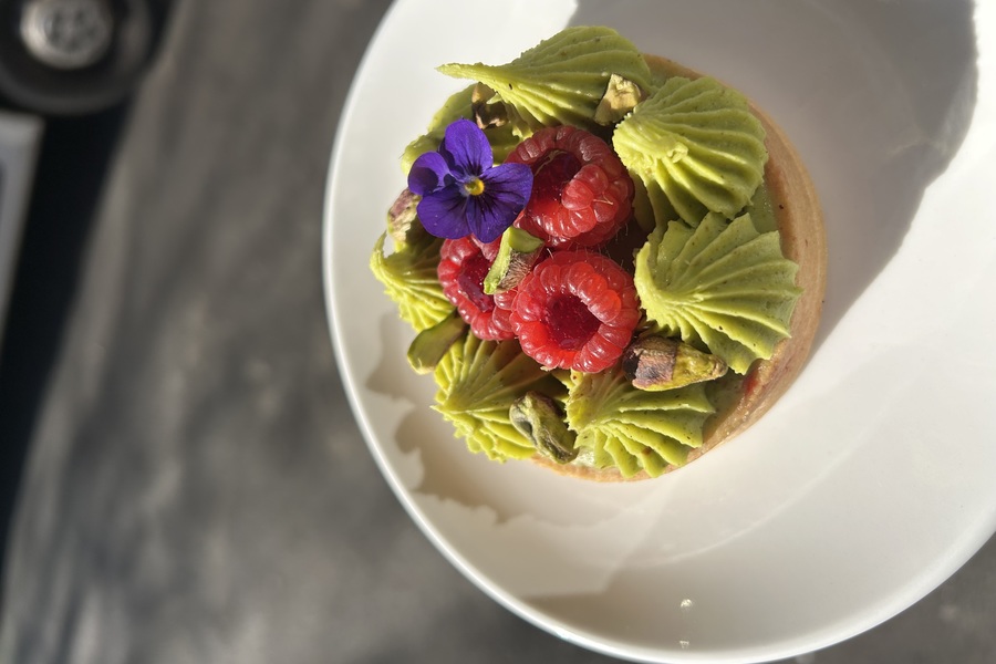 Raspberry and Pistachio Tart