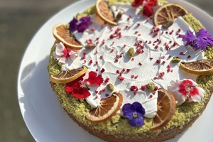 Rum Syrup Cake Mango sauce Rum Syrup Cake Mango sauce